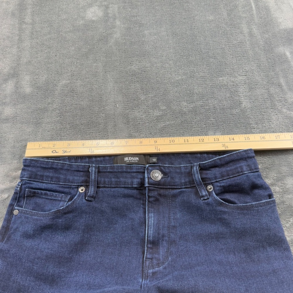 Hudson Los Angeles Women Dark Wash Straight Leg Jeans Size 10 Stretch Denim - Picture 4 of 8
